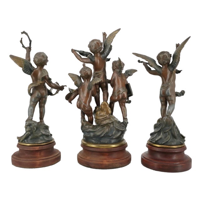 Antique Cherub Sculptures, Set of 3 For Sale