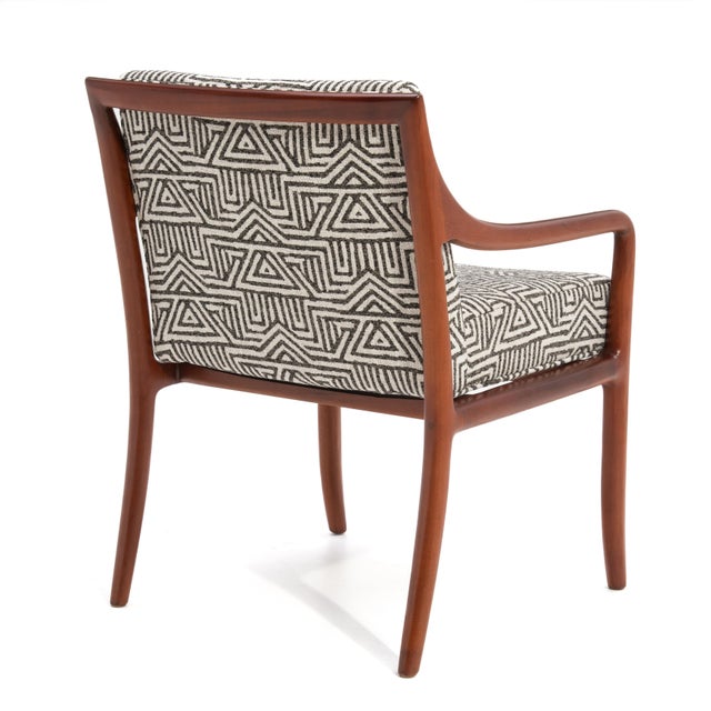 Mid-Century Modern Edward Wormley Dunbar Mahogany Armchair Mid Century Restored For Sale - Image 3 of 12