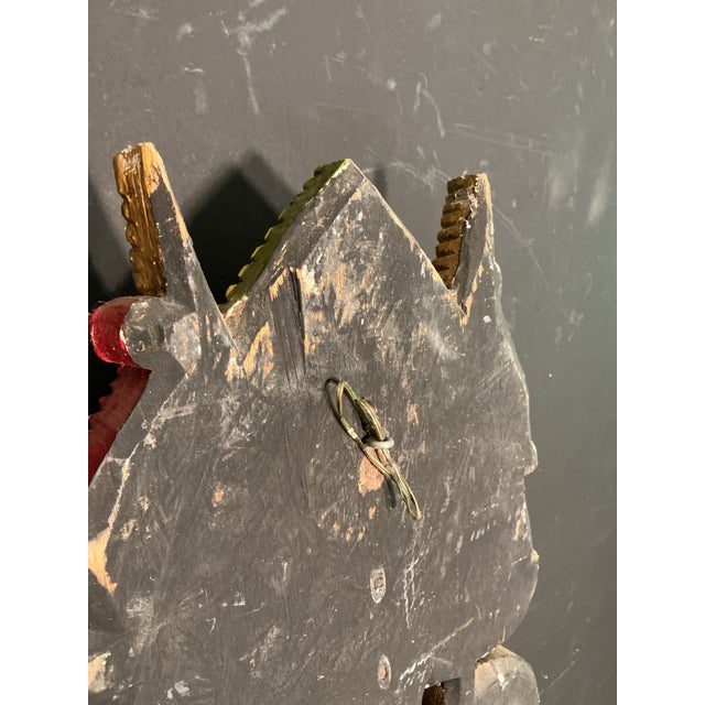 Vintage, Balinese Legong Dancer Hand-Carved Wooden Wall Hanging Decorative Sculpture, Circa 50s For Sale - Image 12 of 12