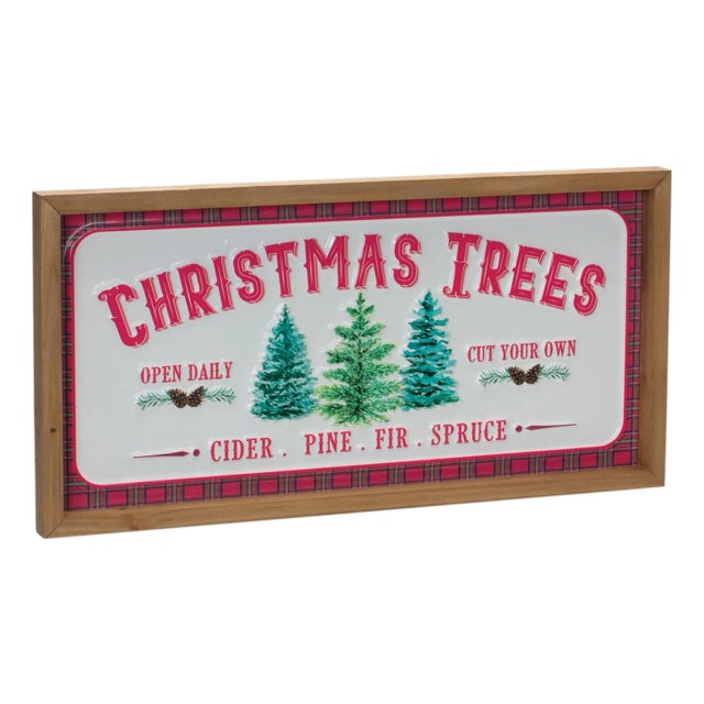 Christmas Tree Wall Sign (Set of 2) For Sale