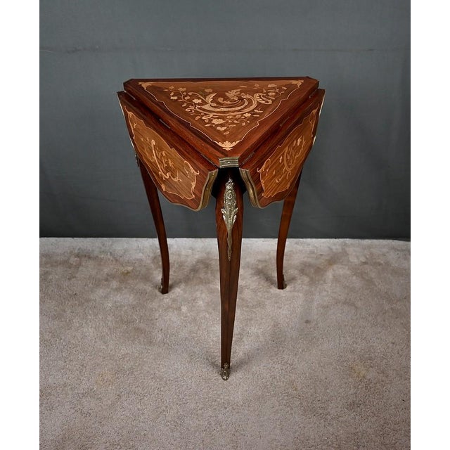 Small Late 19th Century Napoleon III Mahogany Drop-Leaf Table For Sale - Image 10 of 18