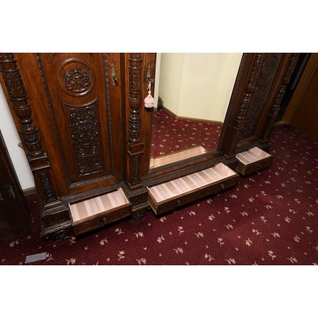 Carved Walnut Cabinet from Sellerio Giuseppe Milano For Sale - Image 9 of 18