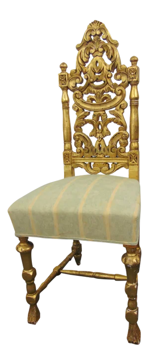 Victorian Style Gilt Carved Side Chair