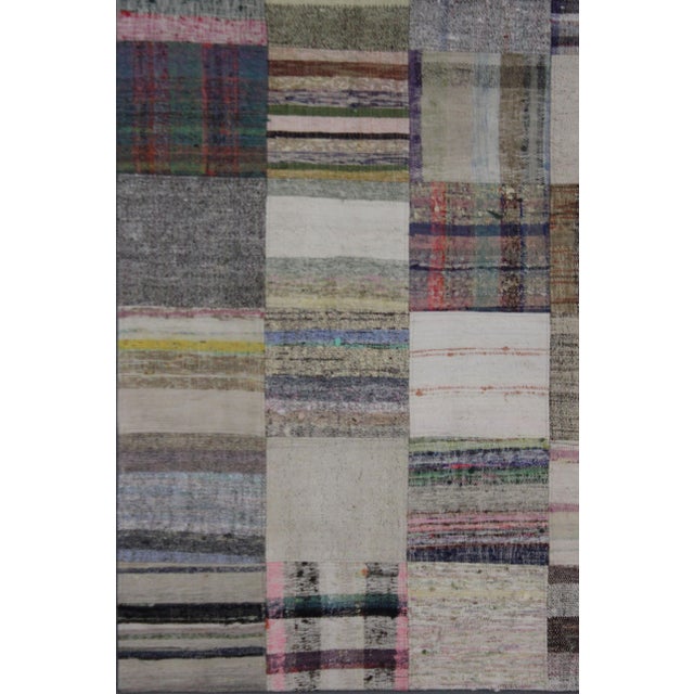 Modern Hand Knotted Vintage Patchwork Rug - 11'4" X 7'4" For Sale - Image 3 of 3