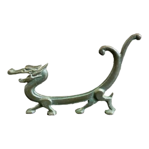 Antique Chinese Iron Brush Rest in the Form of a Standing Dragon