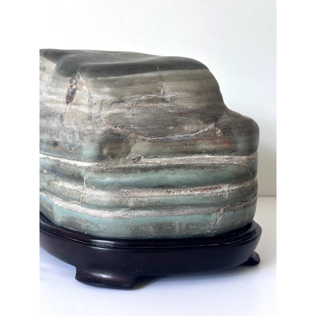 Chinese Scholar Stone Caitao Rock on Display Stand For Sale - Image 4 of 18