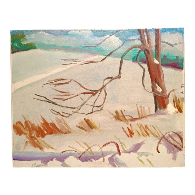 Winterscape Abstract, Original Oil Painting For Sale