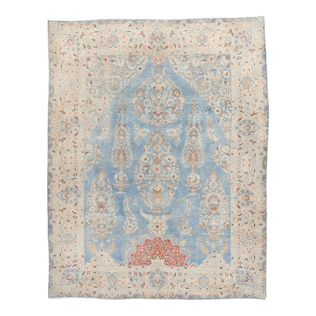 Signed Antique Persian Vase Mashhad Rug - 09'05 X 12'00 For Sale