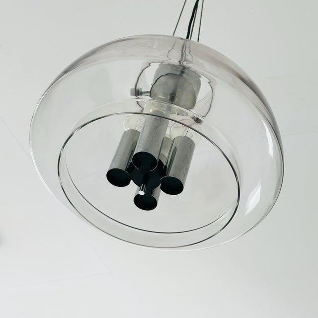 Large Mid-Century Glass Ball Pendant from Glashütte Limburg, Germany, 1970s For Sale - Image 4 of 11