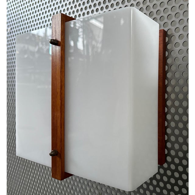 Vintage Wall Lamp in Teak and Acrylic Glass from Raak For Sale - Image 6 of 8