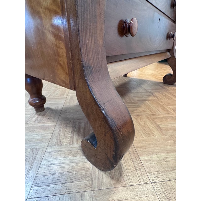 Brown American Late Classical Flame Mahogany Chest of Drawers With Glove Boxes, Circa 1840 For Sale - Image 8 of 12