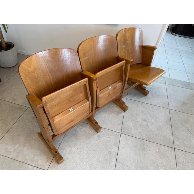 Cinema Folding Chair Row, 1950s For Sale - Image 6 of 17