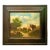 Late 20th Century Realist Oil Painting, Chicken and Sheep in Nature, Signed & Framed, 36"w For Sale