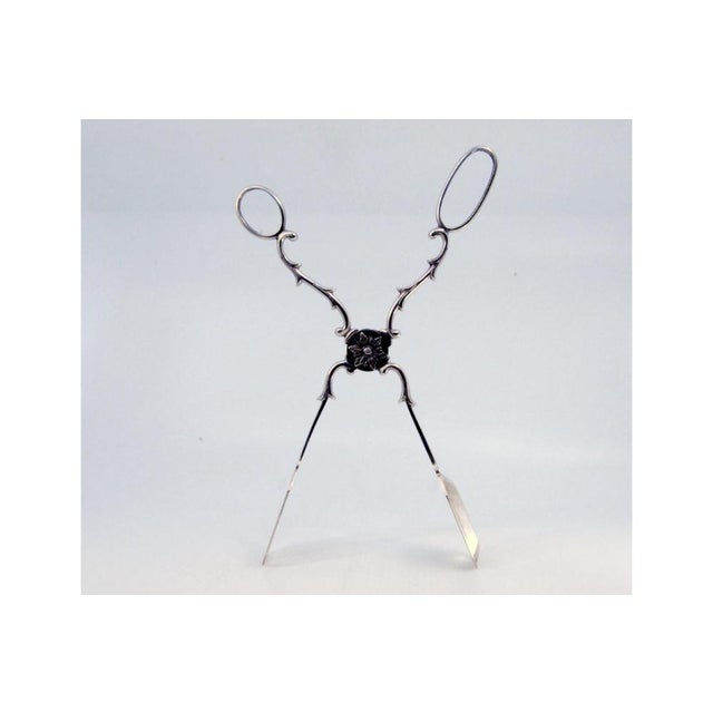 Silver Salad Tongs with Palms For Sale - Image 3 of 9