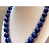 Certified Vintage Lapis Lazuli Single Strand Diamond Necklace 14 Kt White Gold For Sale - Image 16 of 18