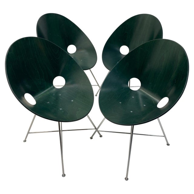Green Shell Dining Chairs by Eddie Harlis, 1954, Set of 4 For Sale - Image 14 of 14