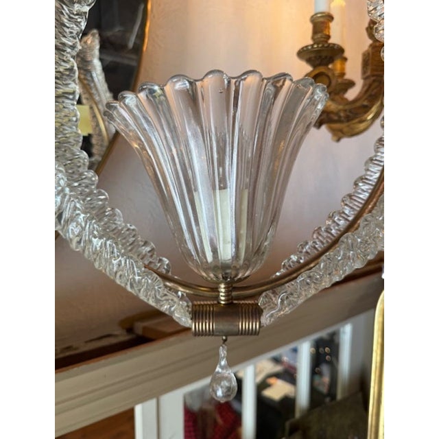 Mid 20th Century Vintage Murano Glass and Brass Pendant For Sale - Image 5 of 5