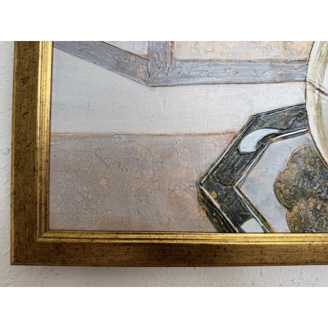 Vintage Ramon Textured Floral Still Life Painting Lilies Framed Canvas Art For Sale In Jacksonville, FL - Image 6 of 12