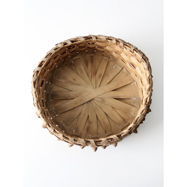Antique Handmade American Splint Basket For Sale - Image 10 of 12