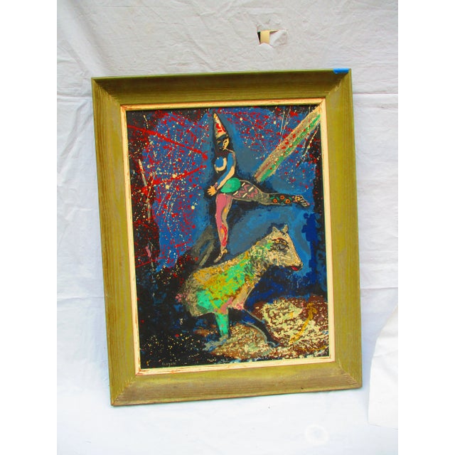 Marc Chagall's art print of Le Cirque, vintage mid-century art print in period frame. The Cirque theme was painted on...