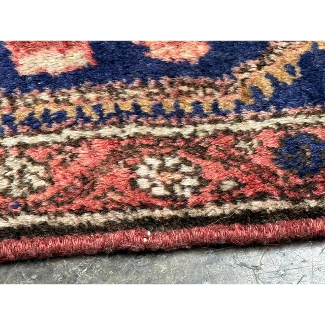 4ft 4in × 8ft 1in Persian Hamadan Hand-Knotted Wool Area Rug, Vintage For Sale - Image 11 of 12