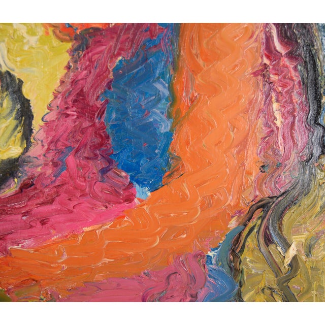 1970s Original Textured Abstract Expressionist Nude - Oil on Canvas by Harald Dry Schmidt For Sale - Image 5 of 7