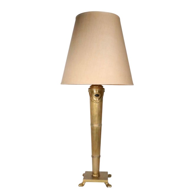 Brass Late 20th Century Neo Classical Brass Table Lamps by Chapman - a Pair For Sale - Image 8 of 13