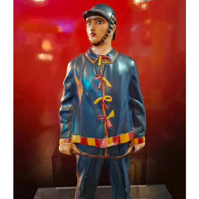 Blue Contrade Senesi Jockey Figures by Giuggioli, Set of 2 For Sale - Image 8 of 13