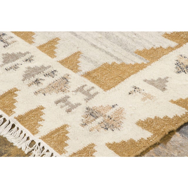 Handwoven in wool and originating circa 1950-1959, this 4x6 vintage Scandinavian kilim rug joins Rug & Kilim's...