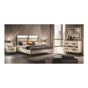 Poesia 5-Piece Italian High Gloss Bedroom Set With Led Bed