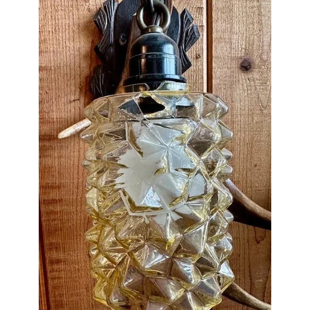 Pair Vintage Antler Sconces for Alpine Mountain Decor For Sale - Image 11 of 11