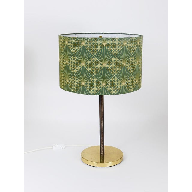 Mid-Century Brass & Leather Table Lamps attributed to J. T. Kalmar for Kalmar, Austria, 1960s, Set of 2 For Sale - Image 13 of 18