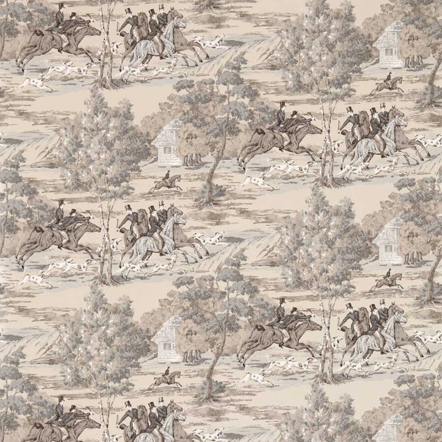 Sanderson Tally Ho Wallpaper in Pearl/Grey - a Sample For Sale