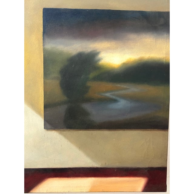 Textile 'Interior With Landscape' by James Shilaimon, 2006, Oil Painting on Canvas For Sale - Image 7 of 18