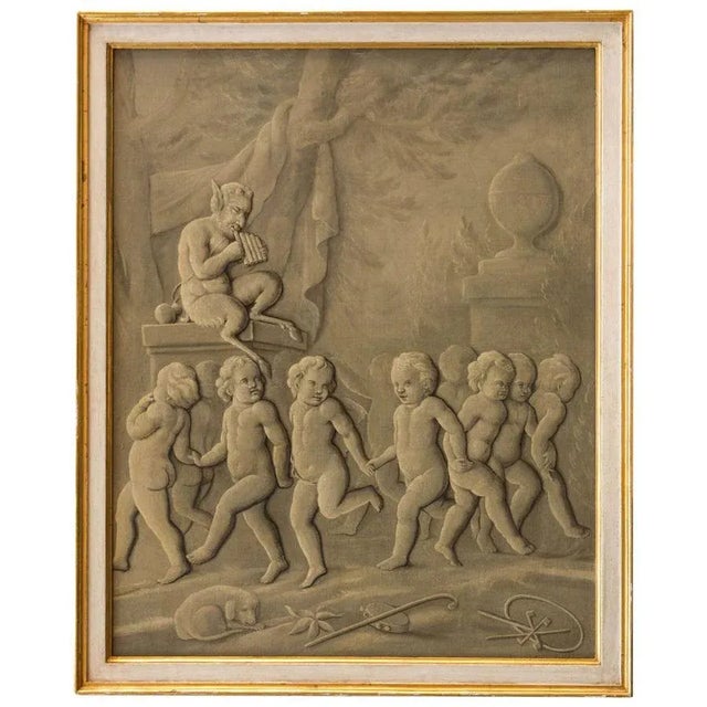 Textile Late-18th Century French Grisaille Painting For Sale - Image 7 of 7
