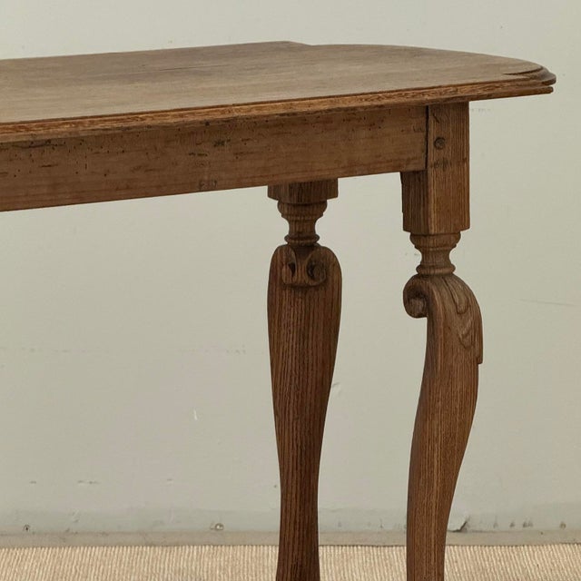 18th Century French Hand-Carved Side Table in Stripped Oak For Sale - Image 14 of 18