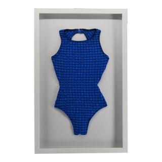 Real Vintage Designer Swimsuit Framed - Coastal Wall Decor For Sale