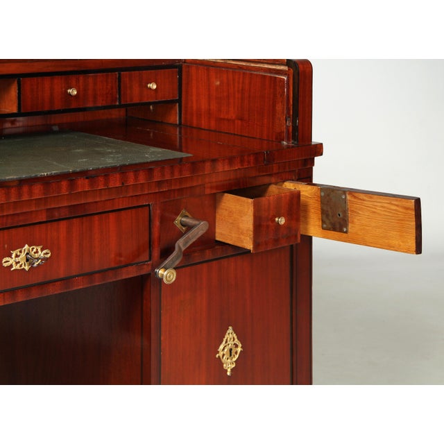 Antique viennese biedermeier desk austria mahogany early 19th century dimensions: h x w x d: 98 x 133 x 79 cm, desk...