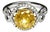 Late 20th Century 18K White Gold Raw Yellow Solitaire Diamond Engagement Ring, Size 6 For Sale