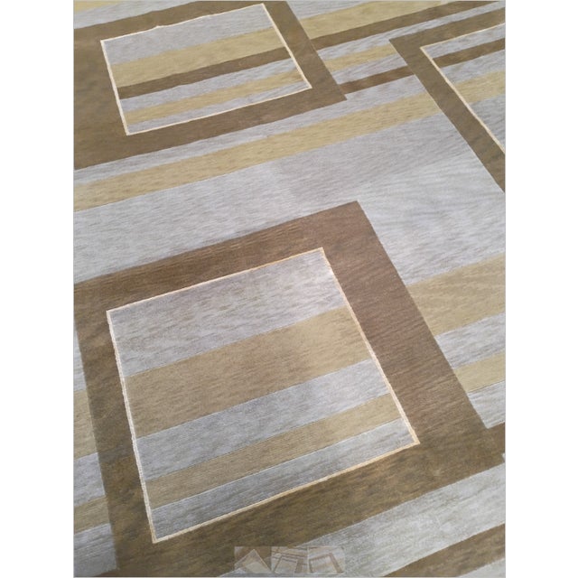 Modern Hand-Knotted Moder Geometric Architectural Rug. 8'x 10'2" For Sale - Image 3 of 14