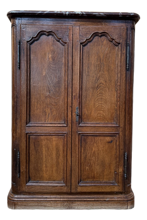 Louis XIV Style Plinth Wardrobe in Oak and Marble