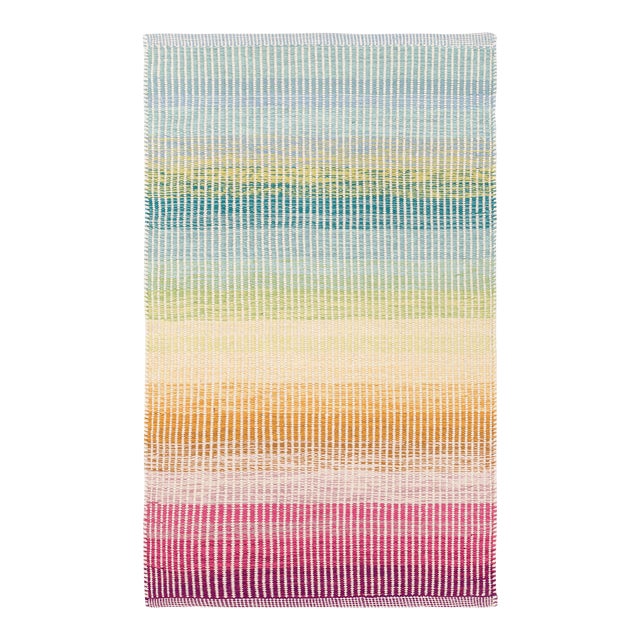 Dash & Albert by Annie Selke Watercolor Horizon Woven Cotton Rug, 8' 6" x 11' 6" For Sale