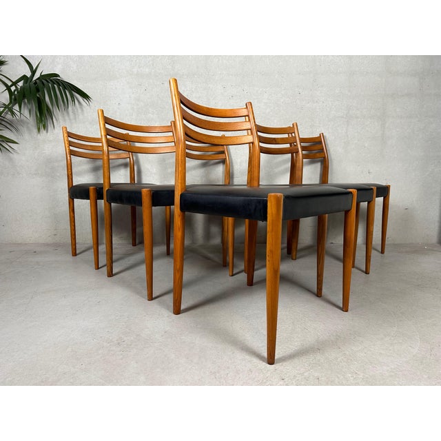 Vintage Living Room Chairs in Skai, 1960s, Set of 6 For Sale - Image 11 of 11