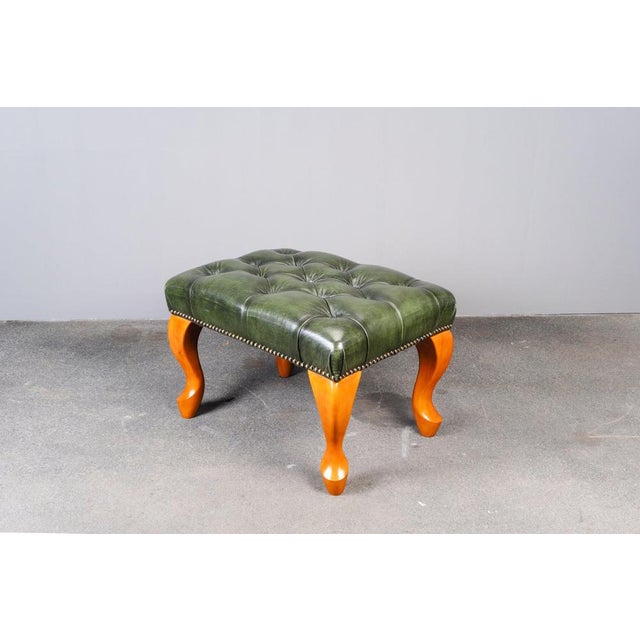 Chesterfield Style Ottoman in Leather For Sale - Image 5 of 14