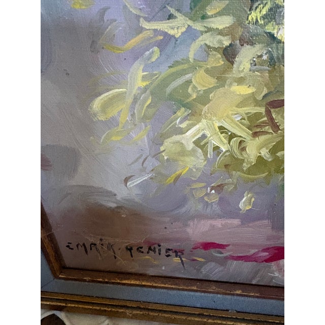 Textile Floral Painting by French Artist, Emrik Renier For Sale - Image 7 of 9