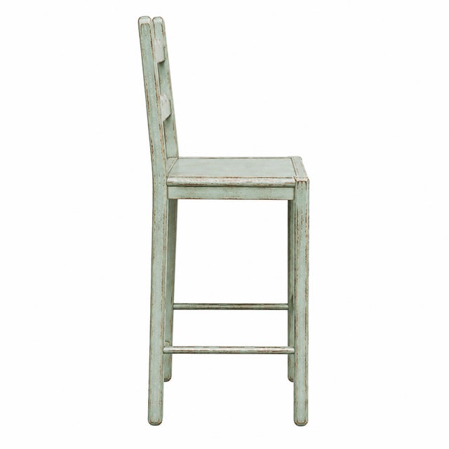 Set of 4 country French solid oak counter stools. Stools are done in a rich Antique Set of 4 country French solid oak...