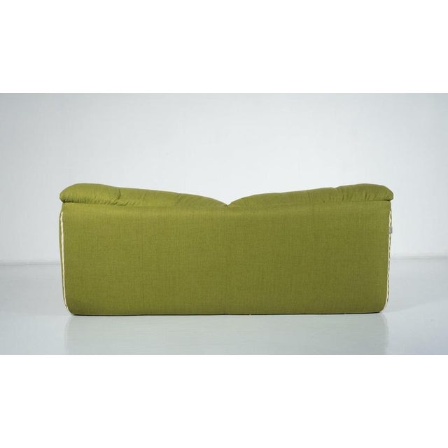Green Plumy Sofa by Annie Hiéronimus for Cinna, 1980s Beautiful upholstery textile in a green shade White zipper on the...
