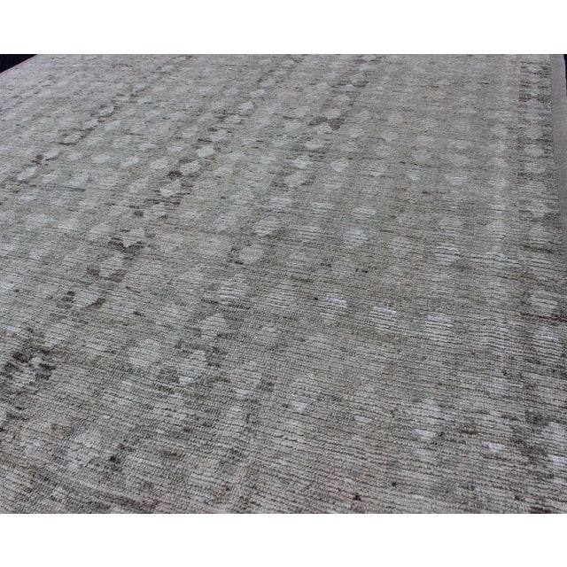 Casual Modern Design Rug in Light Green and Neutral Tones For Sale - Image 11 of 12