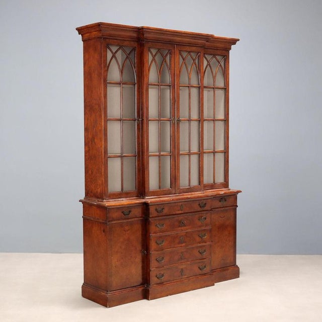 Antique Bookcase Oak 4 Doors United Kingdom Xx Century For Sale - Image 12 of 12
