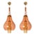 1990s Pink and Amber Murano Glass Pendant Lights - Pair For Sale
